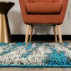 World Rug Gallery Contemporary Abstract Design Plush Shag Area Rug  2'x3' Turquoise 466TURQUOISE2X3